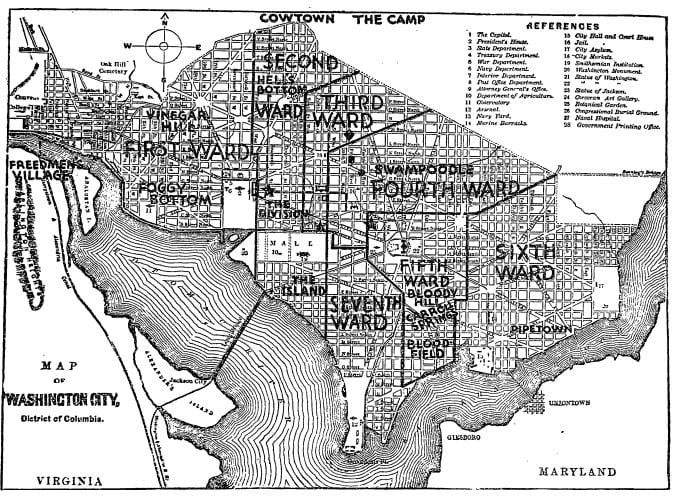 Washington neighborhoods in the 1800s