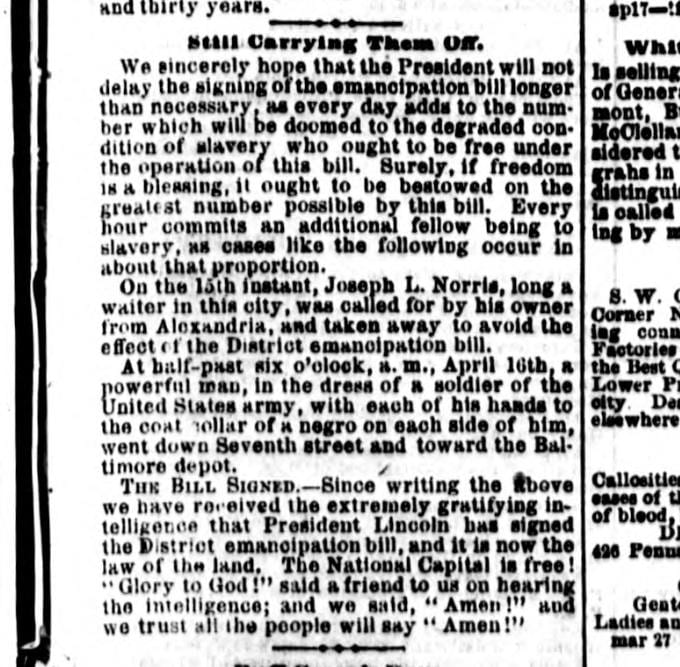 National Republican Newspaper, April 17, 1862