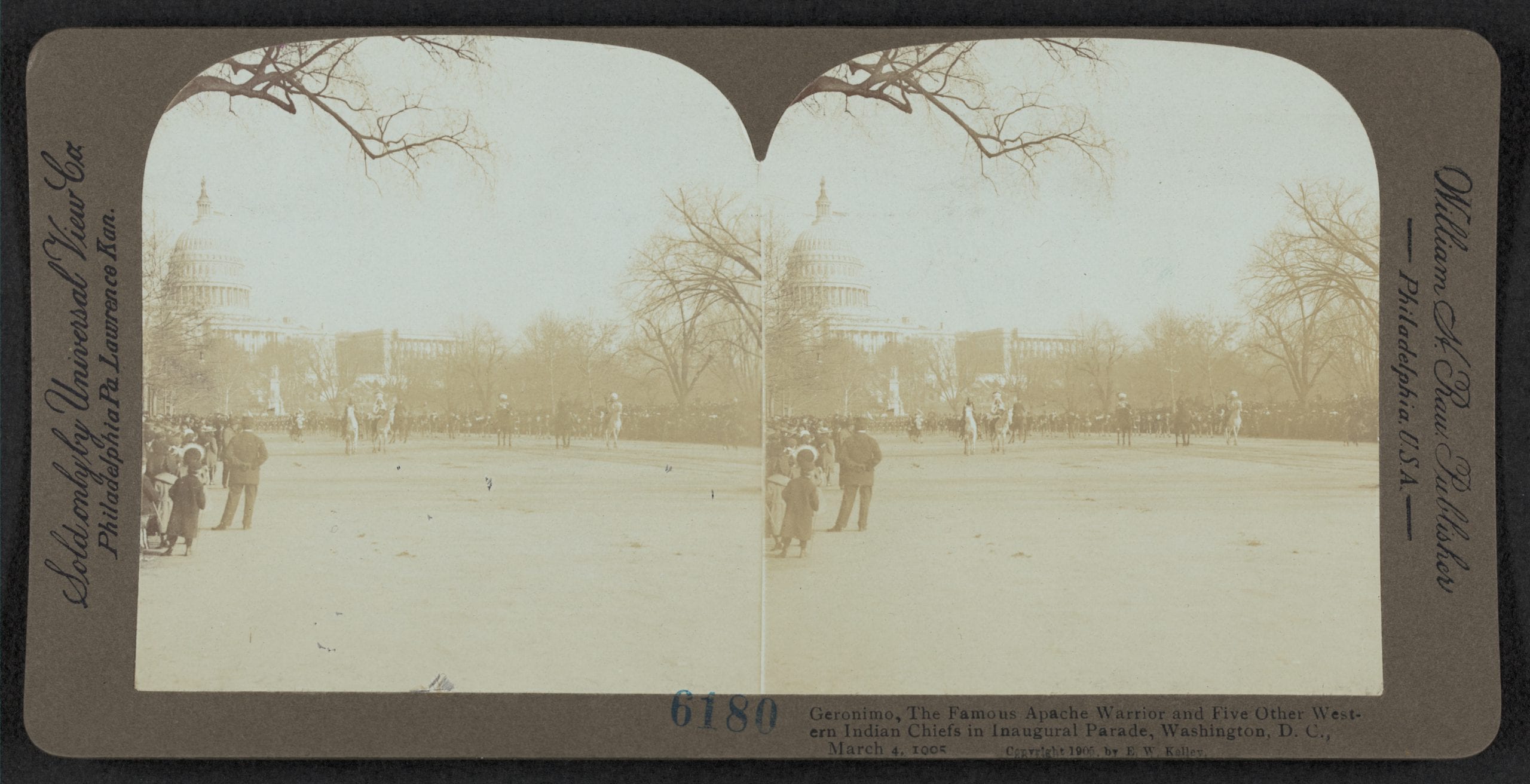 Geronimo, the famous Apache warrior and five other Western Indian chiefs in inaugural parade, Washington, D.C., March 4, 1905