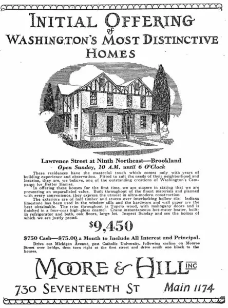1926 Brookland real estate advertisement