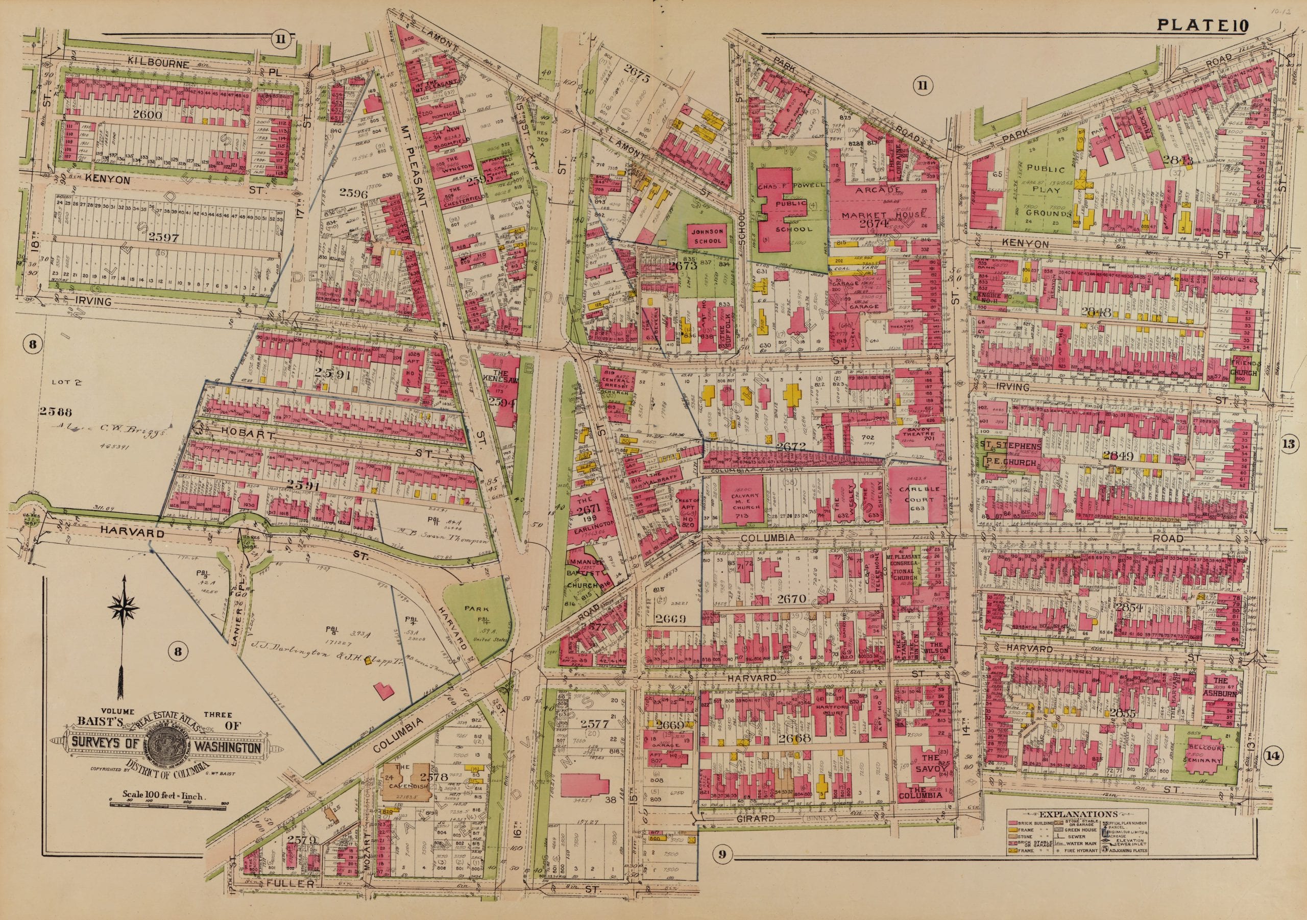 1919 map of Columbia Heights