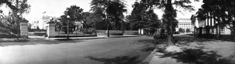 South portico of the White House as seen through entrance from East Executive Ave., N.W.