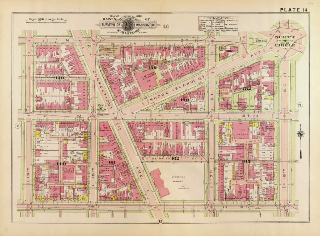 1919 map of Dupont and Farragut
