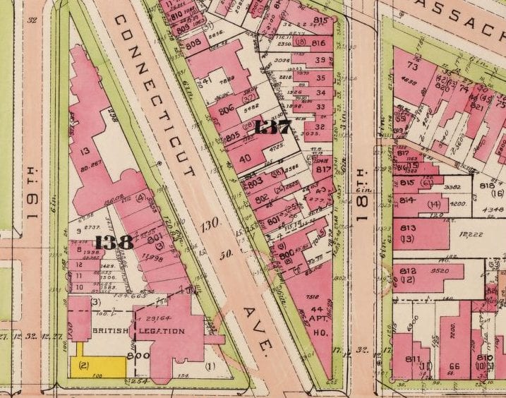 1919 map of Connecticut and N St.