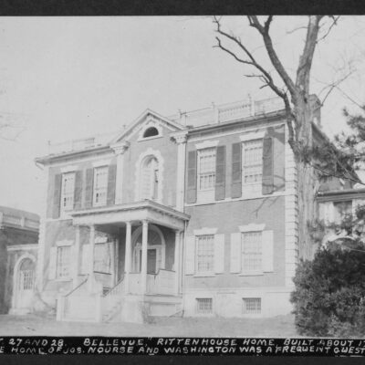 Que Street NW between 27 and 28, "Bellevue" Rittenhouse home, built about 1750, was the home of Joseph Nourse and Washington was a frequent guest here - #544