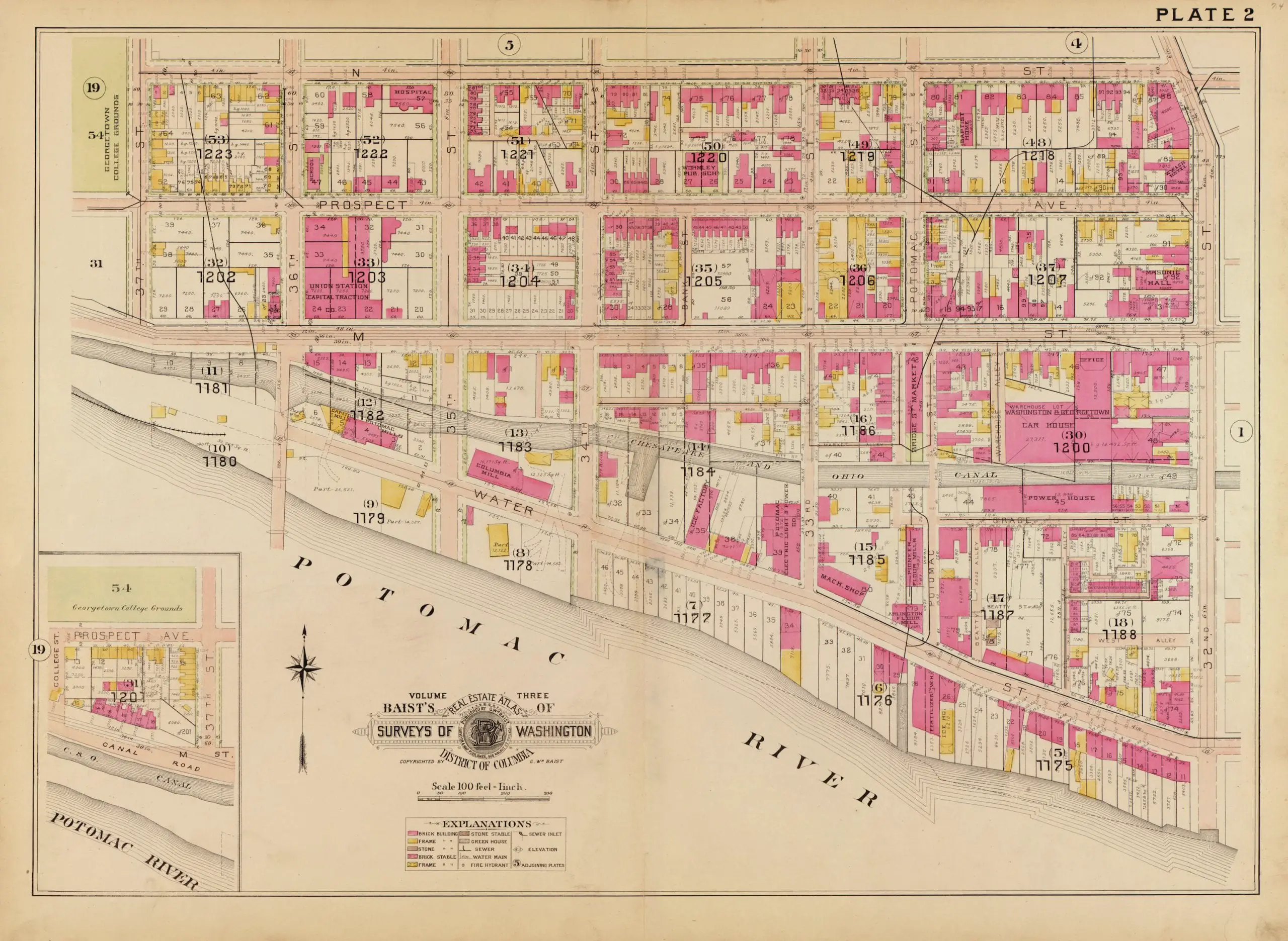1903 map of Georgetown waterfront