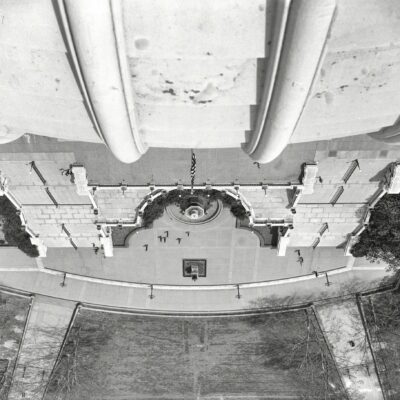 1935. Washington, D.C. "View looking down from U.S. Capitol dome, West Front." Harris & Ewing Collection glass negative.