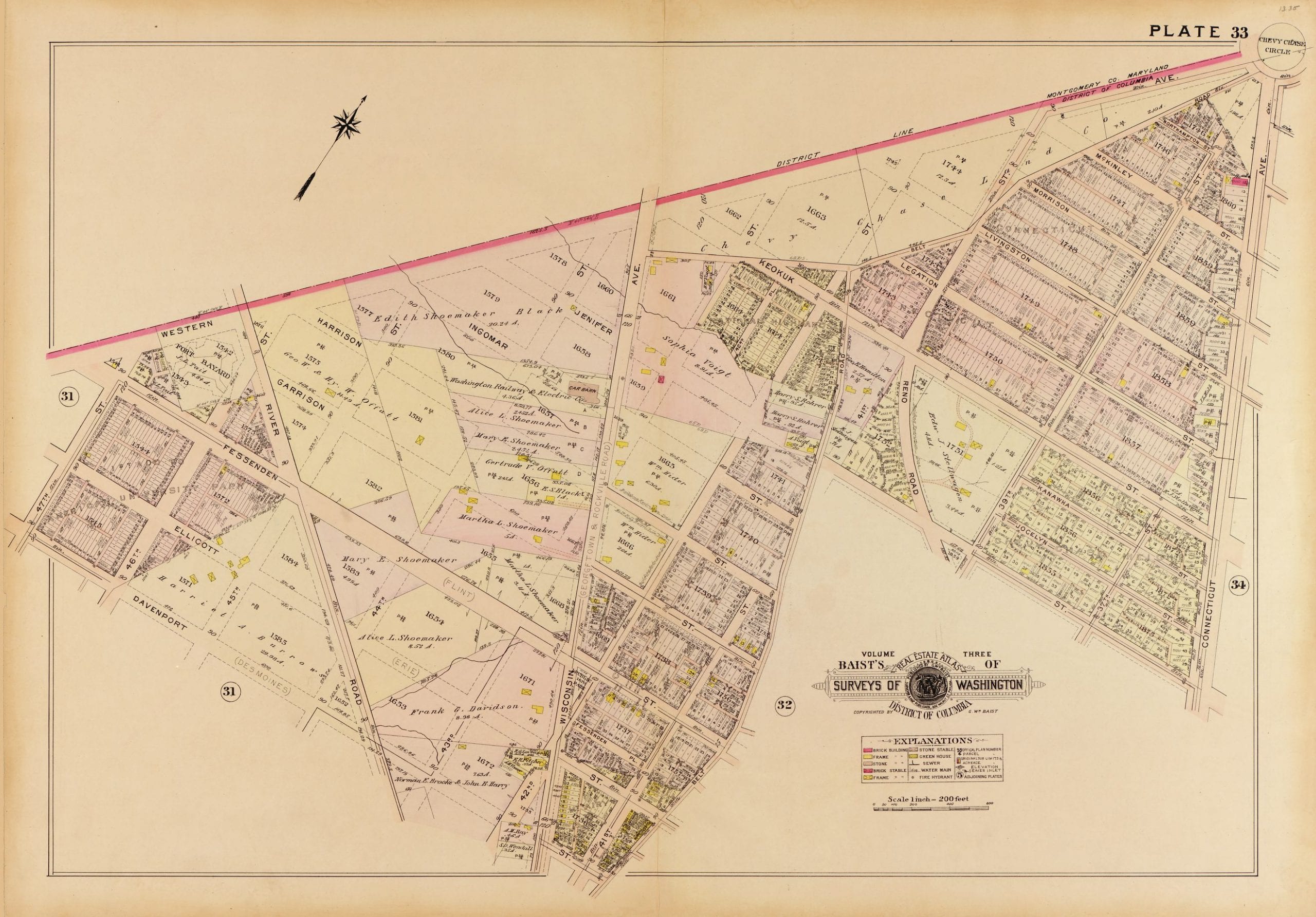 1909 map of Friendship Heights