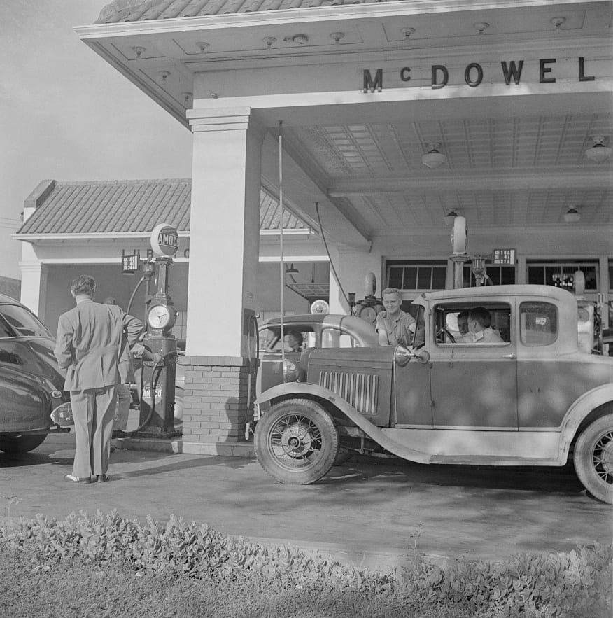 Washington, D.C. Even the oldest jalopies were out to have their tanks filled on the day before stricter gasoline rationing went into effect