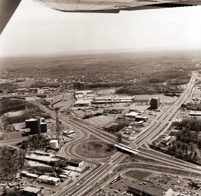 aerial view of Tysons in 1977