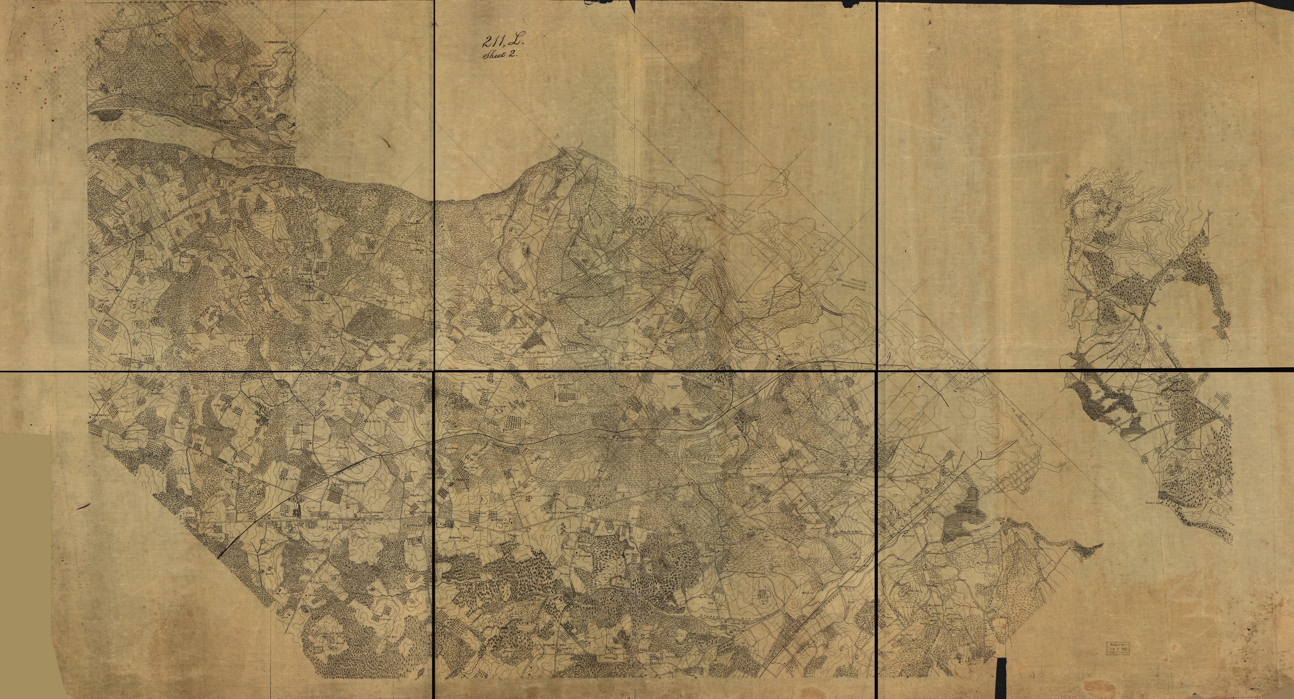 Civil War detailed map of part of Virginia from Alexandria to the Potomac River above Washington, D.C. 