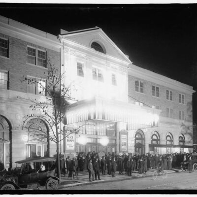 Exterior of the Knickerbocker on opening day, 1917