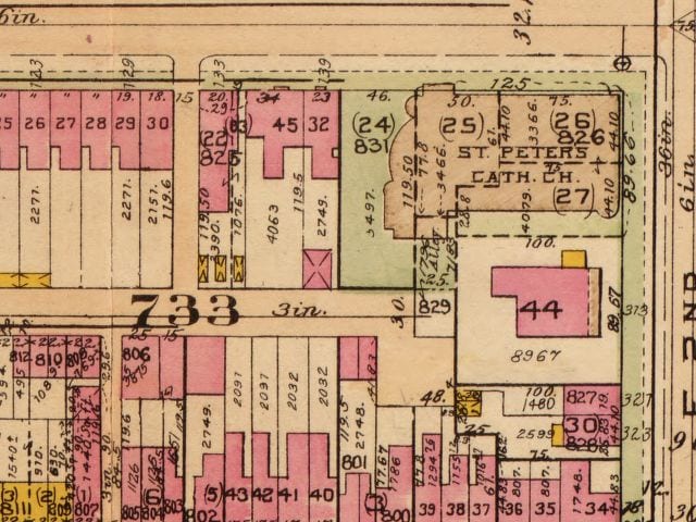 1921 map of 2nd and C St. SE