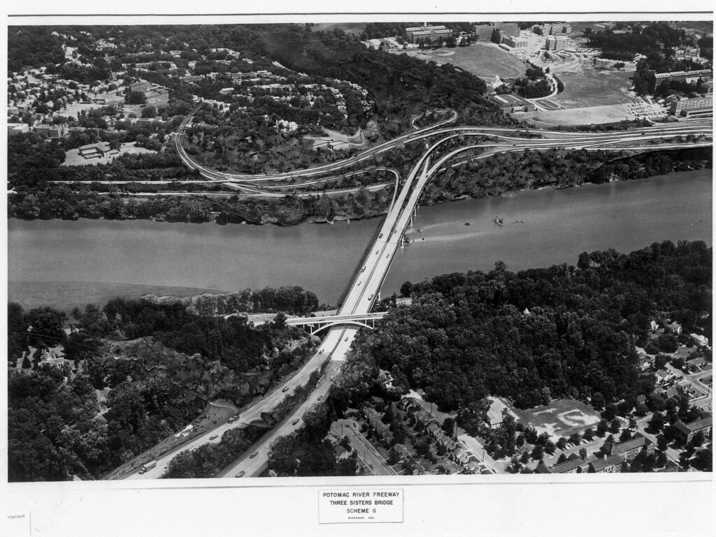 Three Sisters Bridge What it might have looked like from the air.