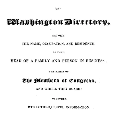 The Washington Directory - 1822