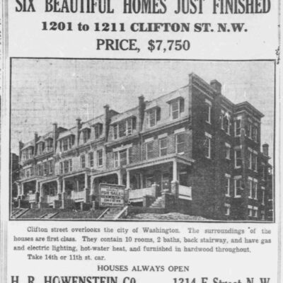 Advertisement for 1201 Clifton St. NW