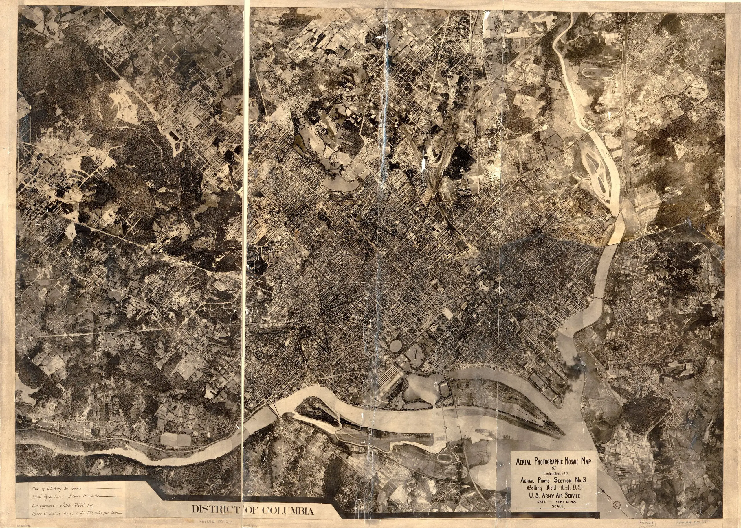 Aerial photographic mosaic map of Washington, D.C. (1922)