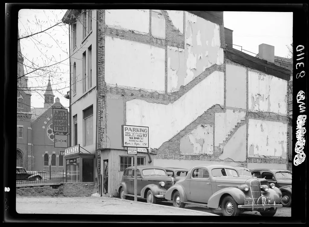 Parking lot in DC, April 1938