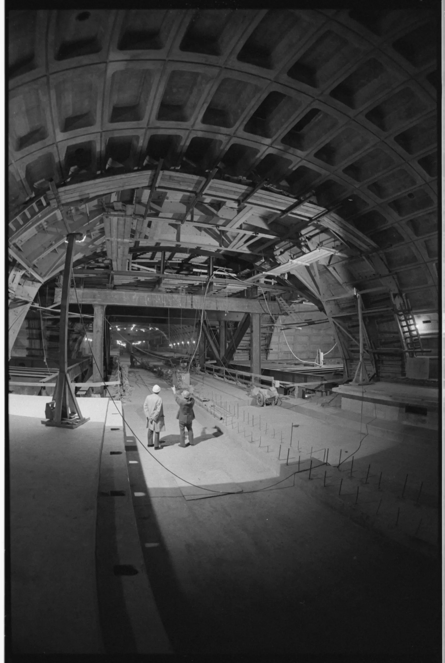 Underground photo of Metro Center construction in 1973