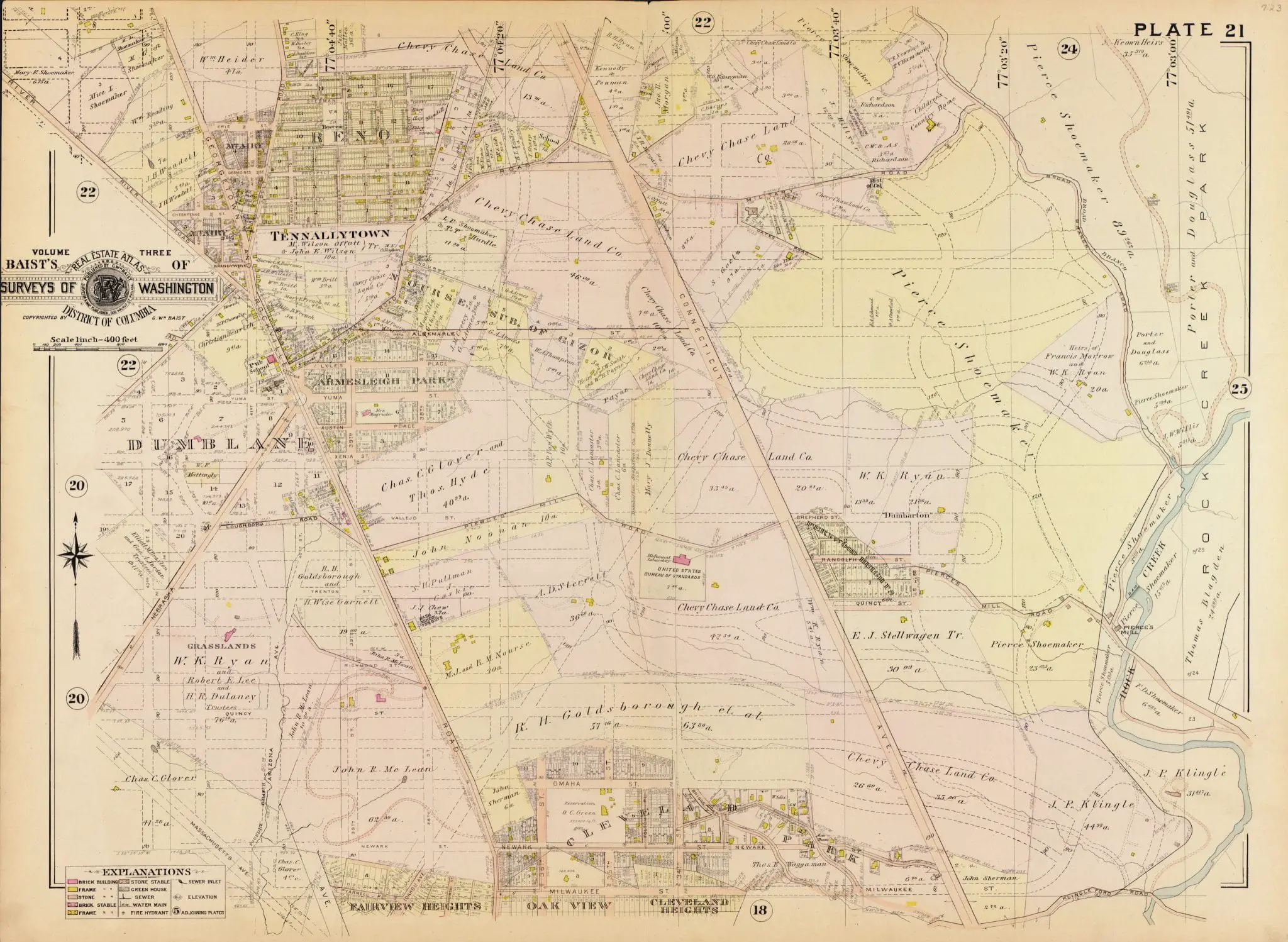 1903 map of Tennallytown