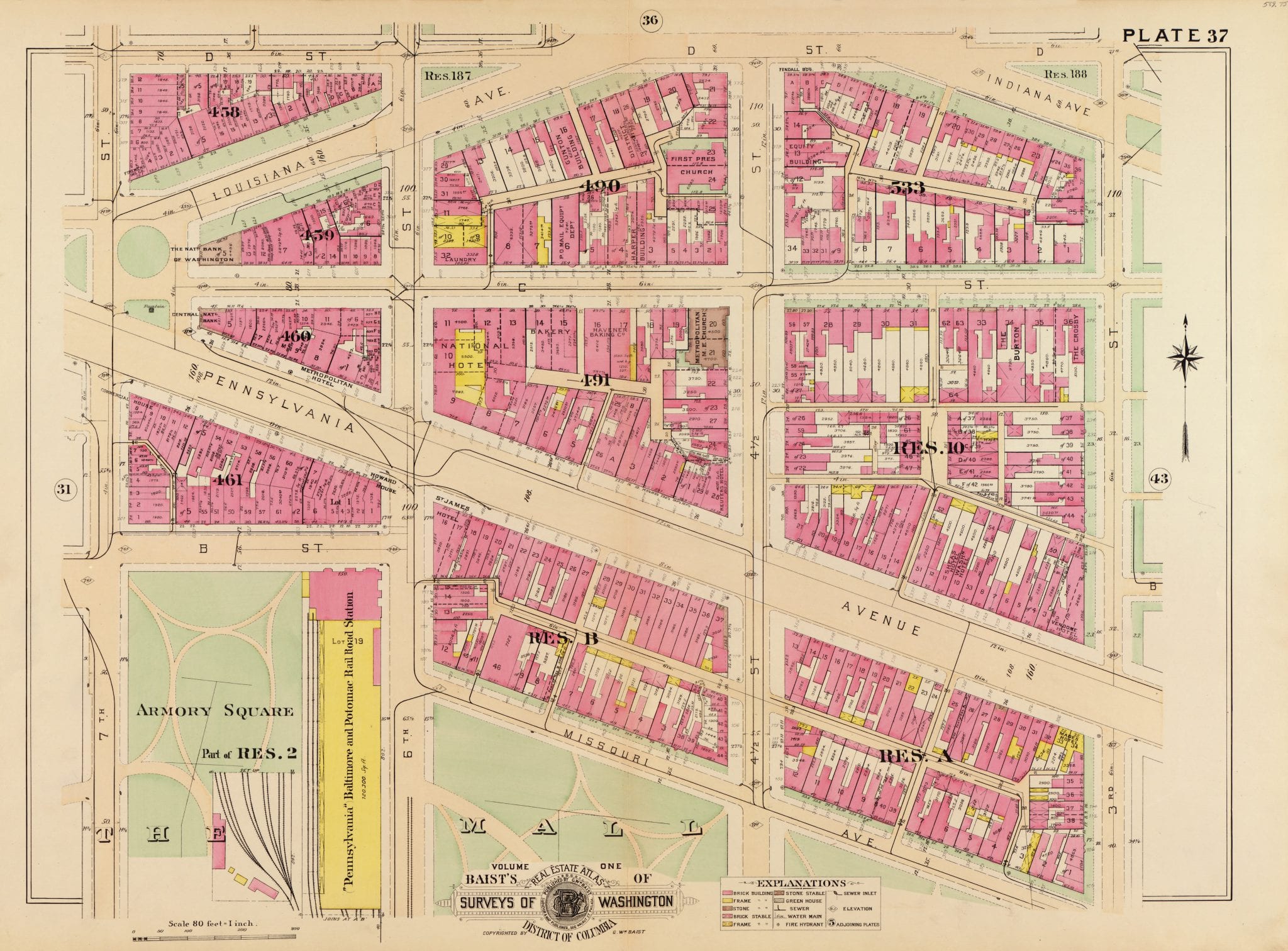 1903 Baist map of Washington near the Capitol