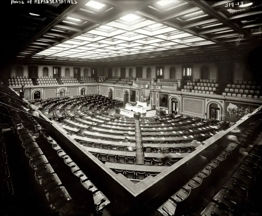 House Chamber of the Capitol circa 1908, with a quorum of ghosts in this time exposure.