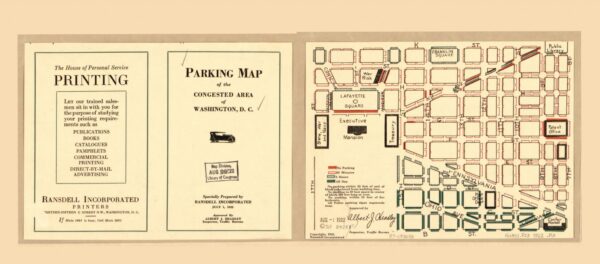 Parking map of the congested area of Washington, D.C. (1922)