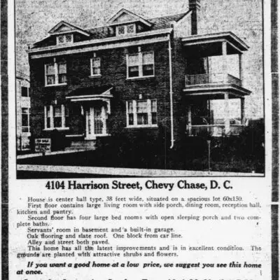 Chevy Chase home at 4104 Harrison St. NW