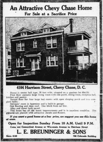 Chevy Chase home at 4104 Harrison St. NW