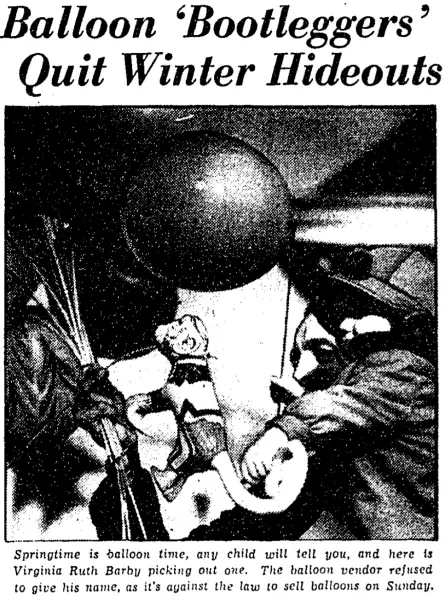 Balloon selling photo from Washington Post - 1936