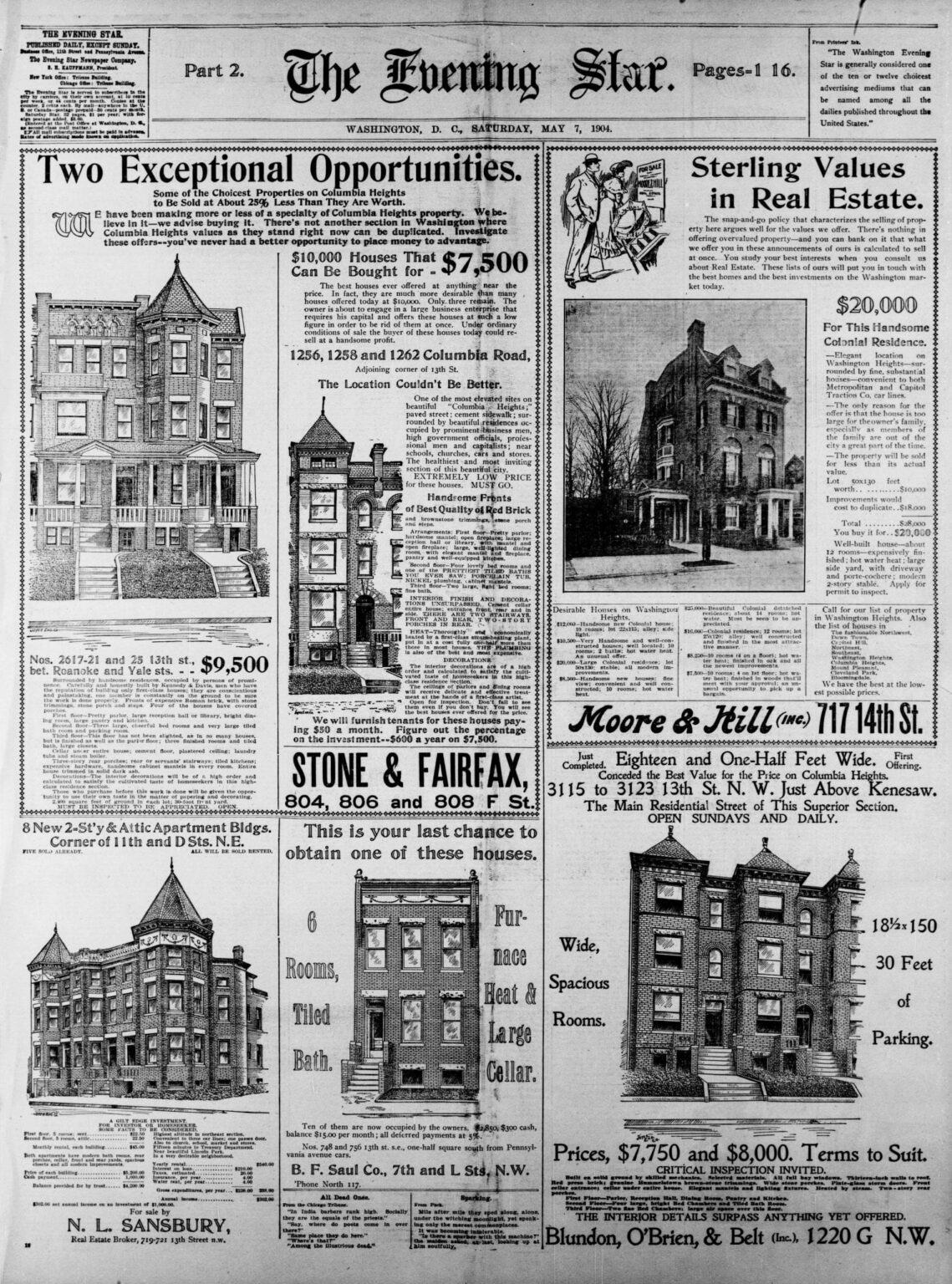 1904 Columbia Heights Real Estate Ad