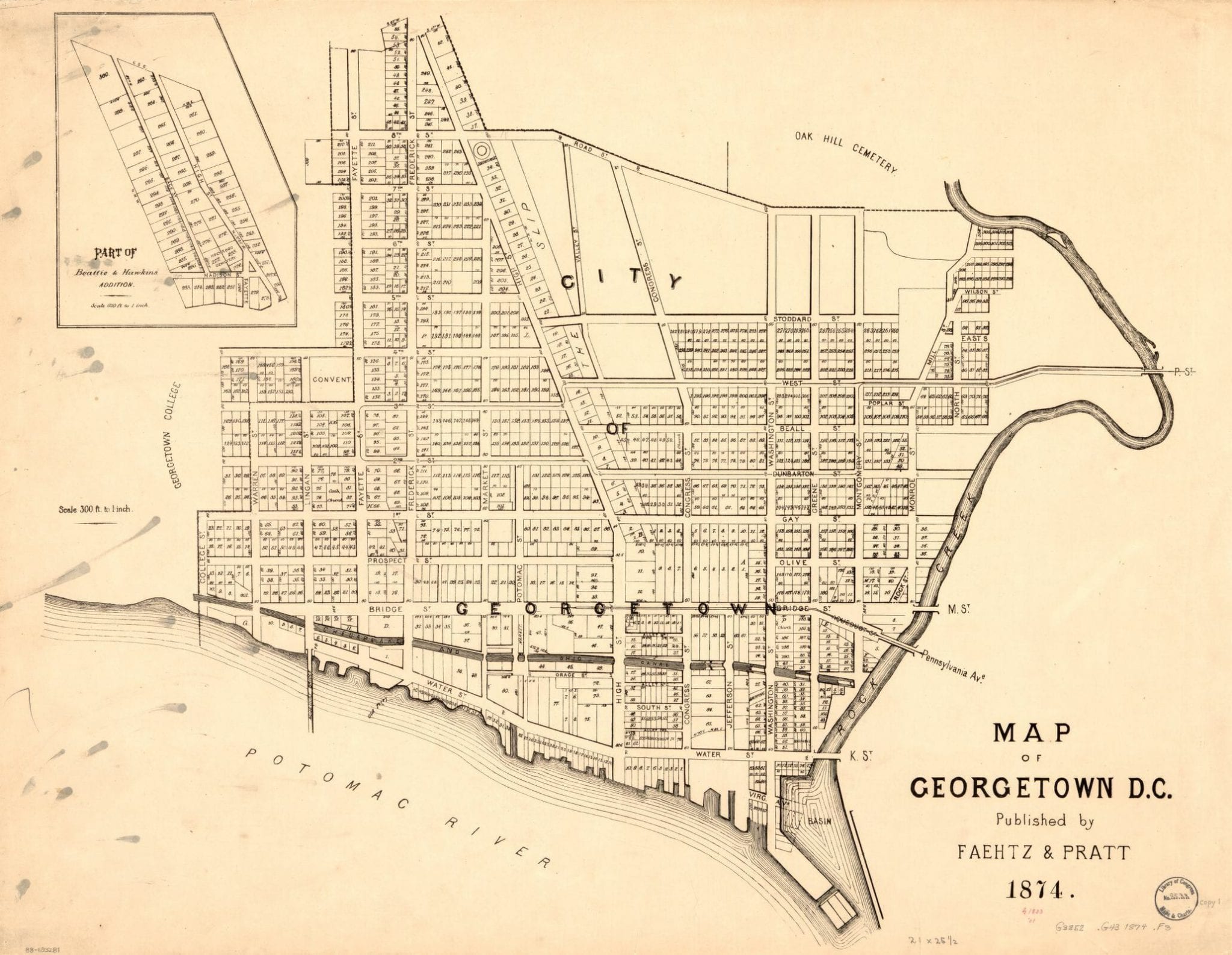 A Detailed Look At The Georgetown Map From The Library Of Congress