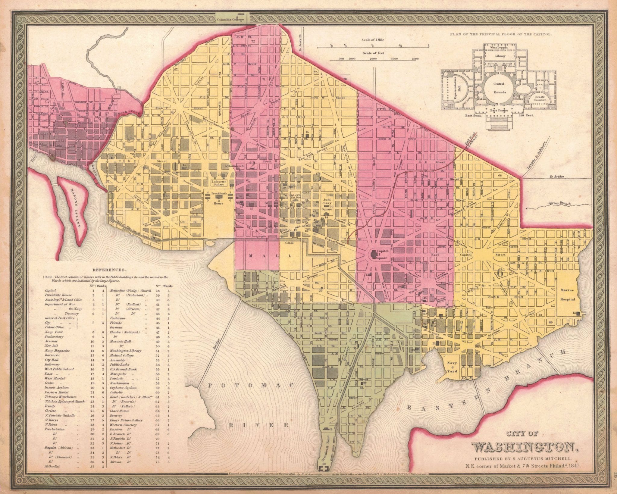 1847 Map of Washington