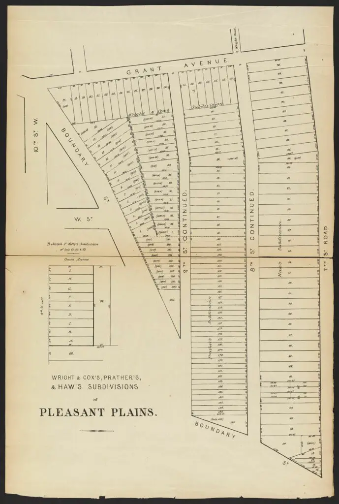 Plate 10. Wright and Cox's, Prather's, and Haw's Subdivisions of Pleasant Plains