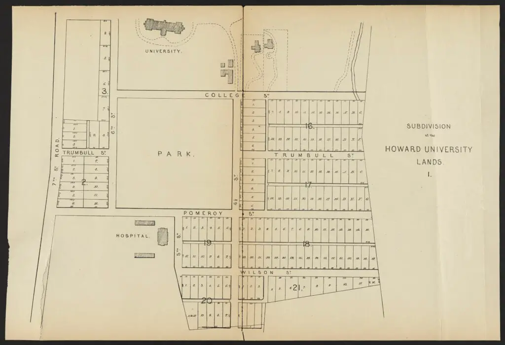 Plate 11. Subdivision of the Howard University Lands I