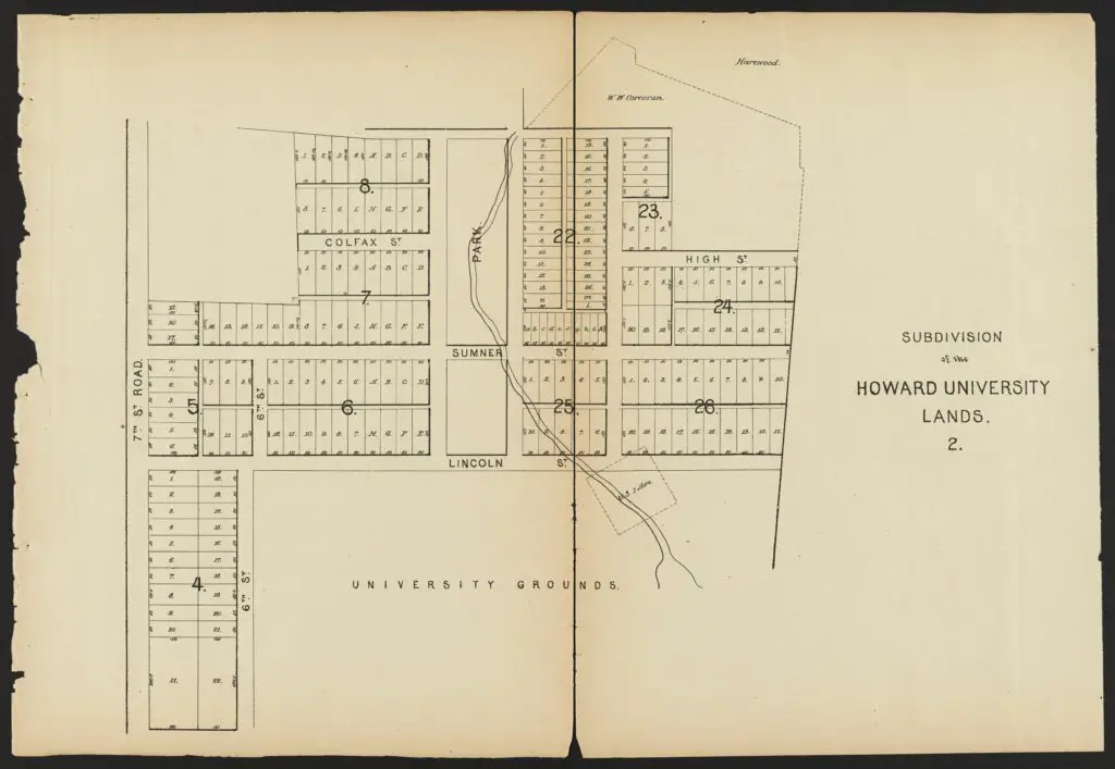Plate 12. Subdivision of the Howard University Lands II