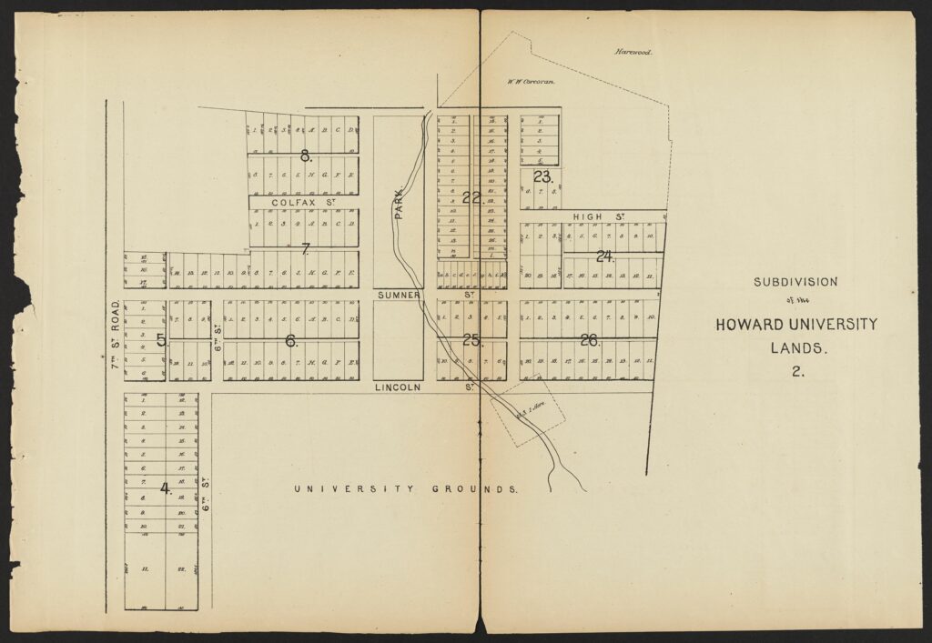 Plate 12. Subdivision of the Howard University Lands II