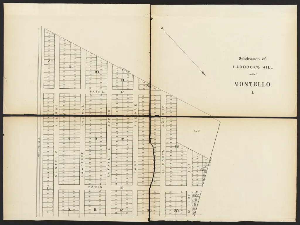 Plate 16. Subdivision of Haddock's Hill called Montello 1