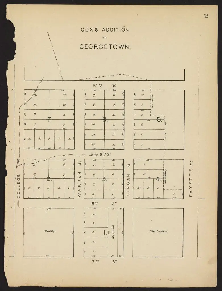 Plate 2. Cox's Addition to Georgetown
