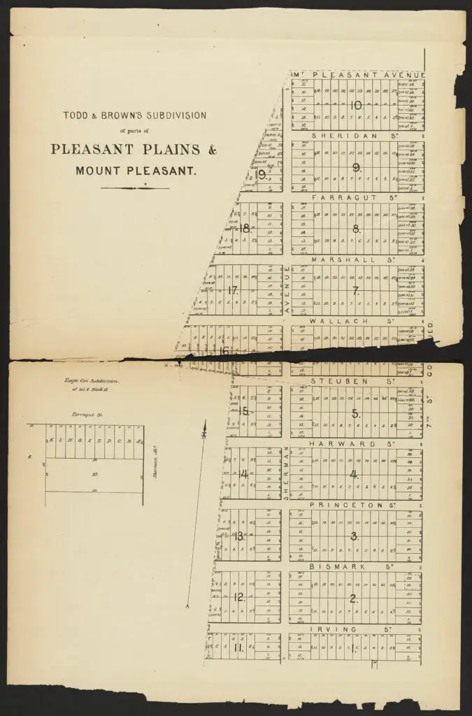 Plate 8. Todd and Brown's Subdivision of parts of Pleasant Plains and Mount Pleasant