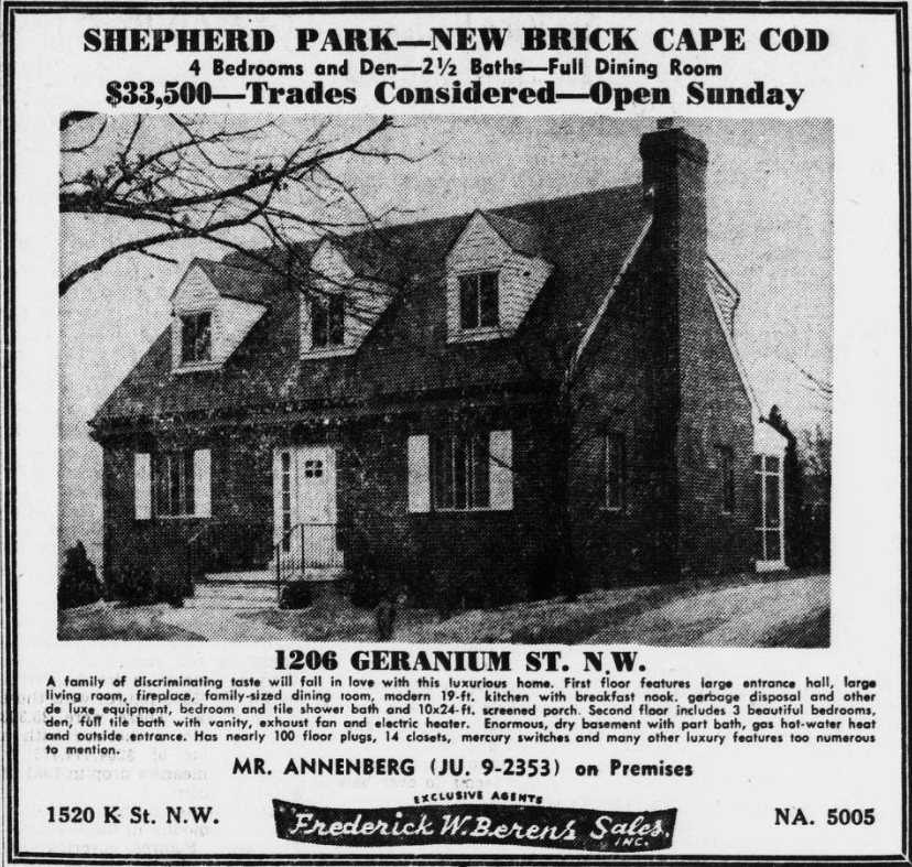 Three Homes for Sale 70 Years Ago