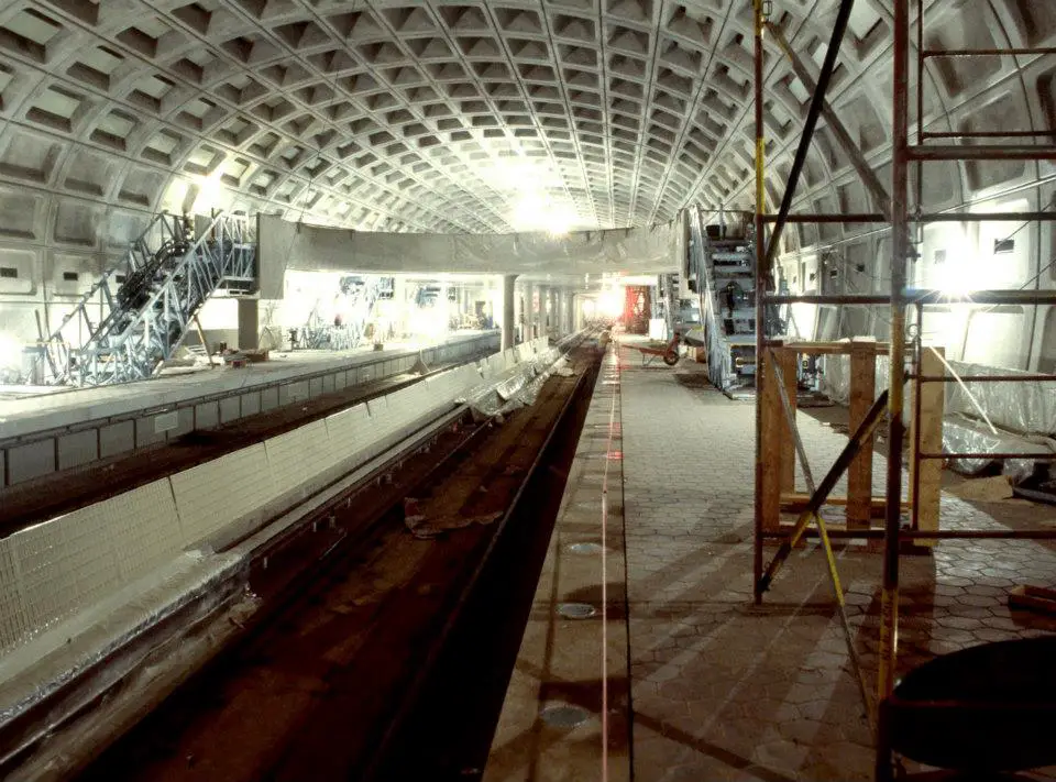 Ballston Metro Station under construction in April 1979. Source: Metro Forward and GGWash