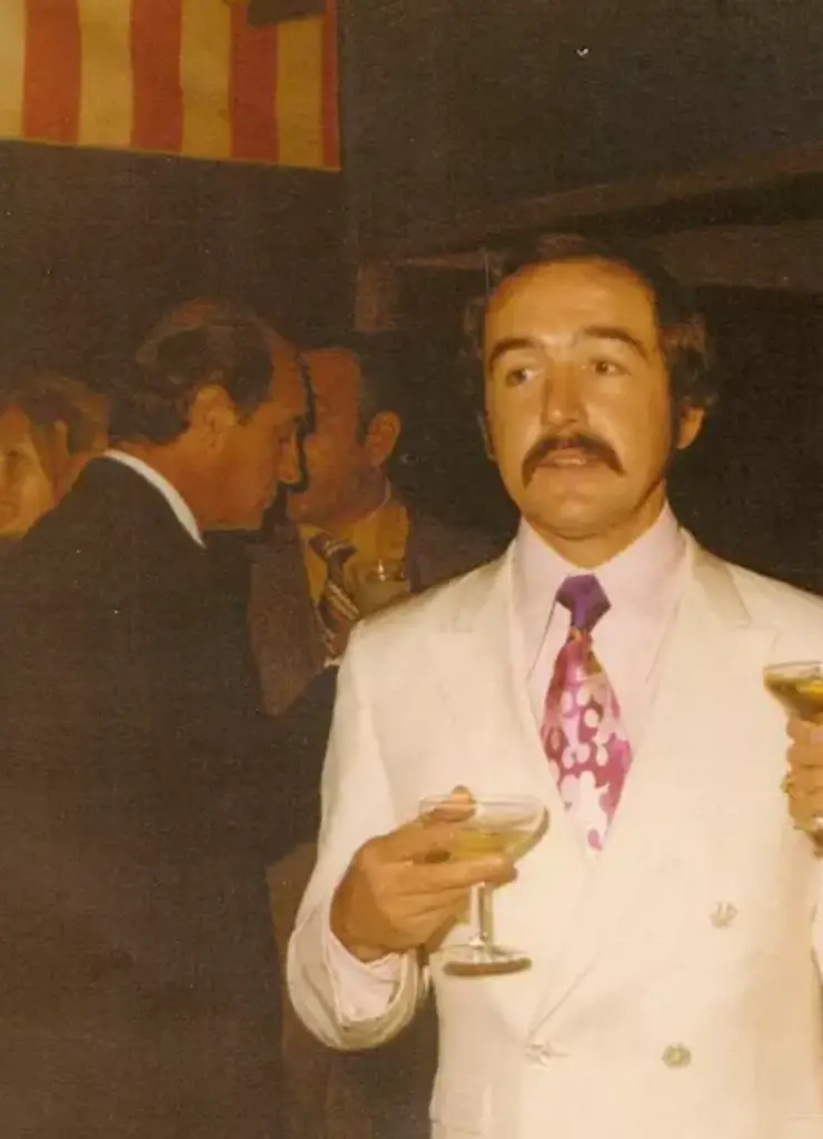 Image of Yves Corbois, the founder and owner of Au Pied de Cochon, captured during the 1980s.