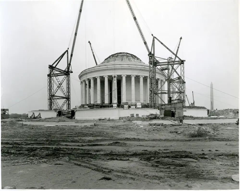 November 1, 1940: Thomas Jefferson Memorial Superstructure. Tidal Basin, Washington, DC. Direction: Central view of southeast face