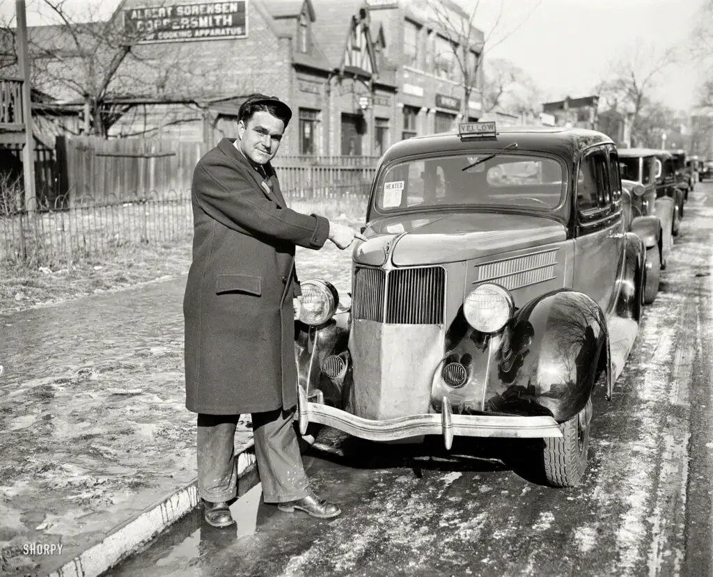 February 1936. Washington, D.C. "Heated taxi cab." Sure, but can you summon it with an app? Harris & Ewing Collection glass negative. Shorpy.