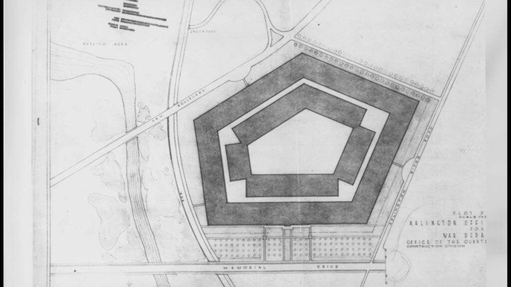 Survey map of Arlington Experimental Farm showing the irregular pentagon boundary created by existing roads