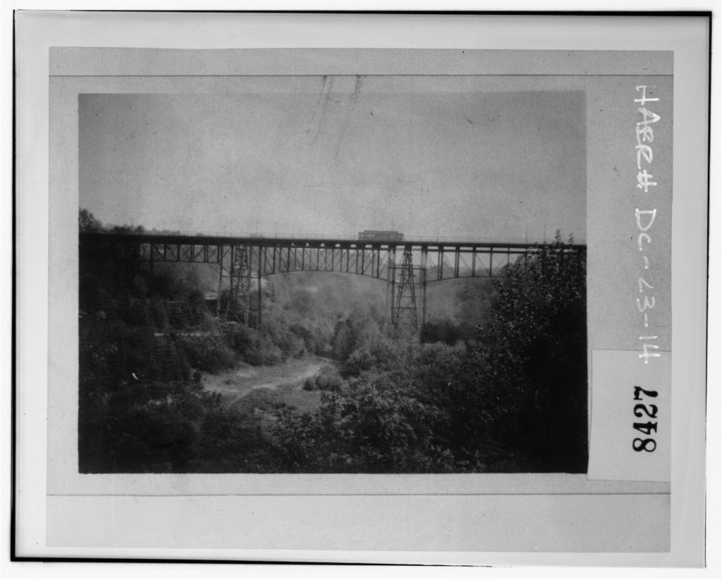The original 1891 Calvert Street iron truss bridge over Rock Creek