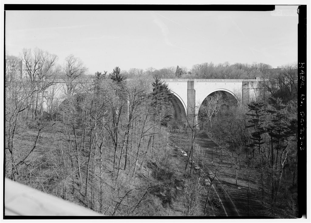 South elevation of the Calvert Street Bridge seen from the Connecticut Avenue Taft Bridge