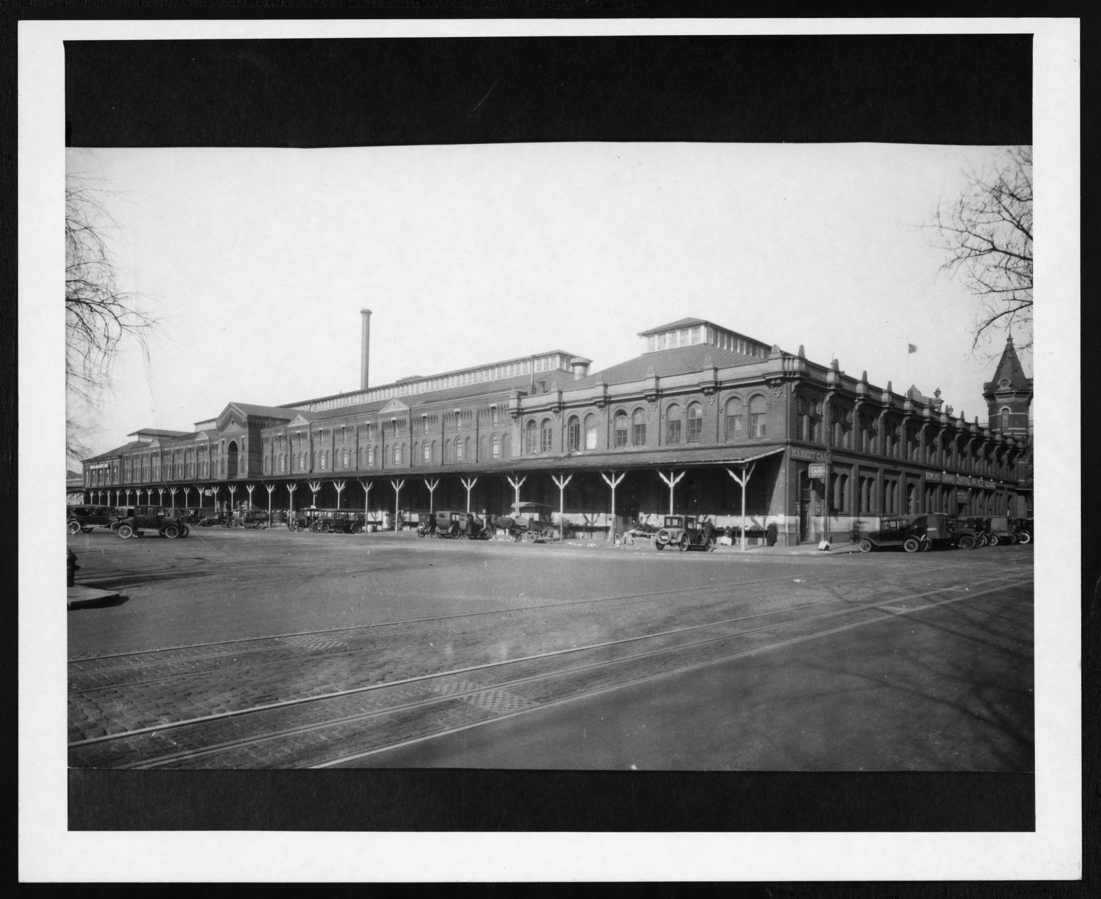 Center Market building exterior along Constitution Avenue (formerly B Street NW) Washington DC circa 1929
