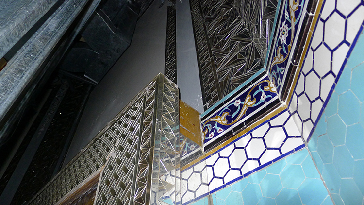Mirrored mosaic ceiling inside the abandoned Iranian Embassy, 2013